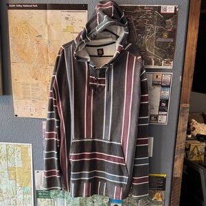 Volcom Maroon, Blue, and Black Grey Hoodie
